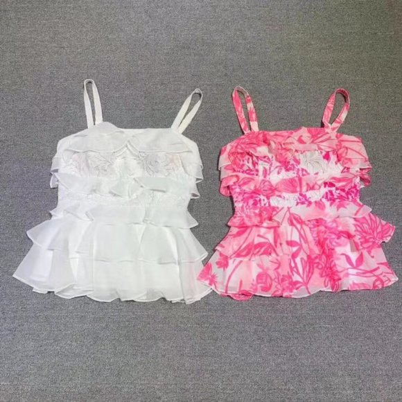 Lilly Pulitzer Olive Ruffle Lace Top white - Picture 6 of 7